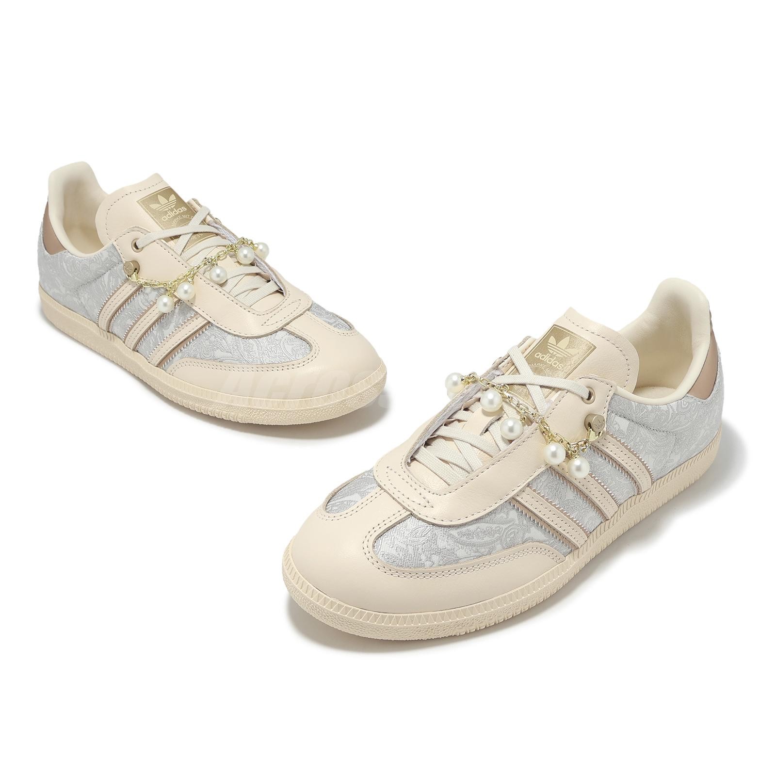 adidas Originals Samba OG W Pearl Wonder White Gold Silver Women Casual JQ2616