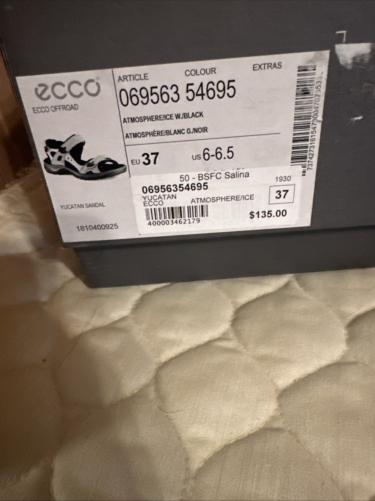 ECCO Yucatan Offroad Nubuck Hiking Sandals Beige/Black Women’s EU 37 US 6-6.5