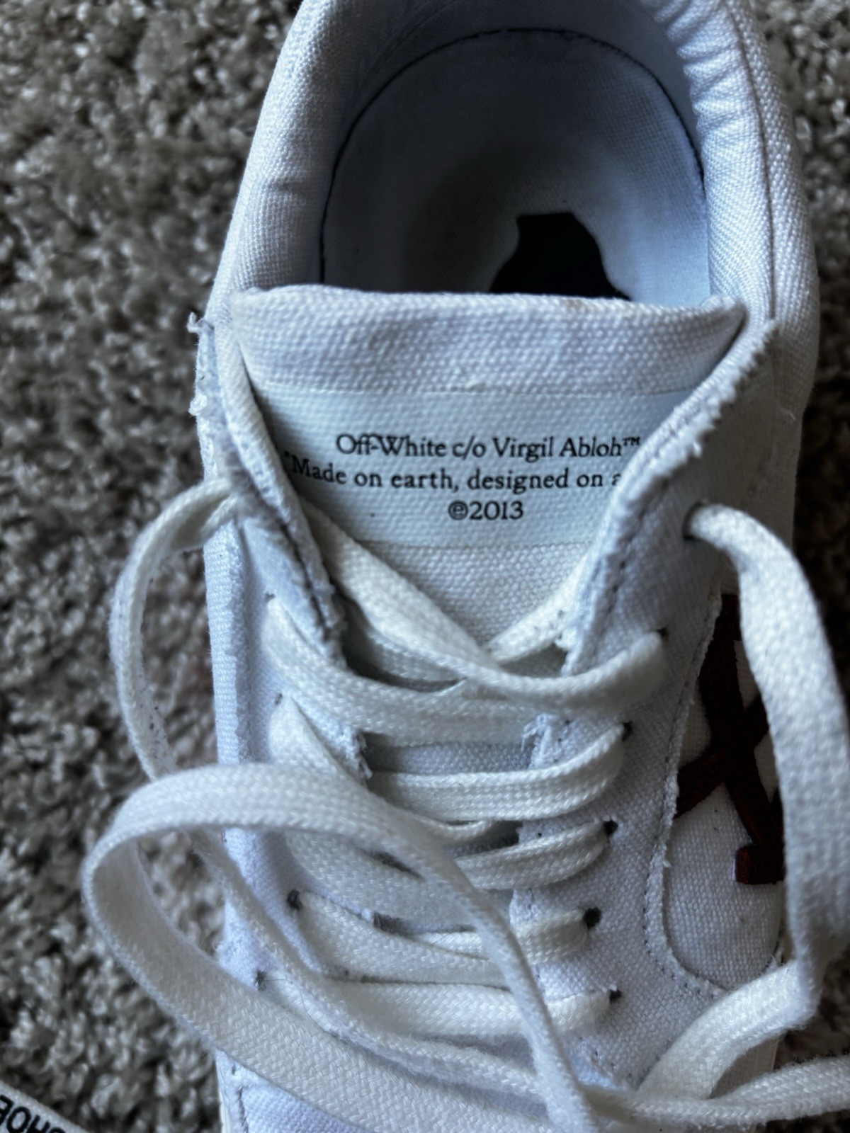 Off-White White Canvas Vulcanized Sneakers
