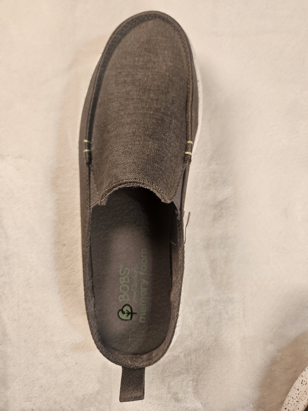 Skechers BOBS Skipper Water & Air Slip On Loafers Canvas Shoes Sz 8 Charcoal NEW