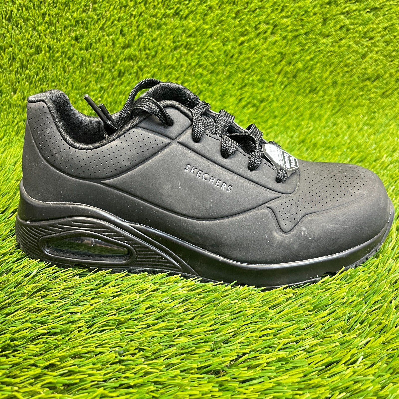 Skechers Uno SR Deloney Womens Size 6.5 Black Composite Toe Safety Work Shoes