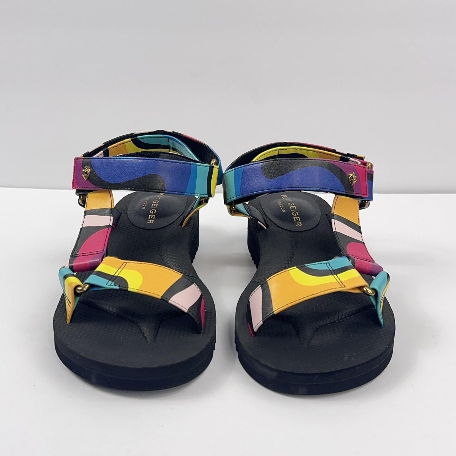 Kurt Geiger London Rio Sandals Womens 8 US/38.5 EU Colorful Strappy Wedge