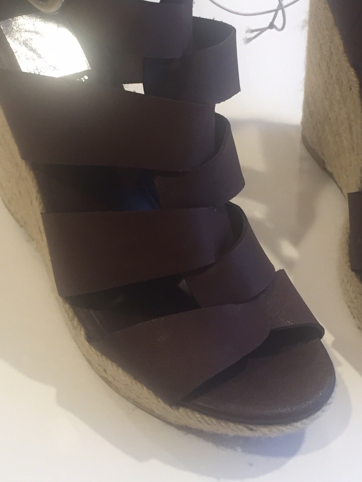 Women’s sz 6.5 Brown Sandal DV DOLCE VITA Leather Strappy Ankle Strap Wedge