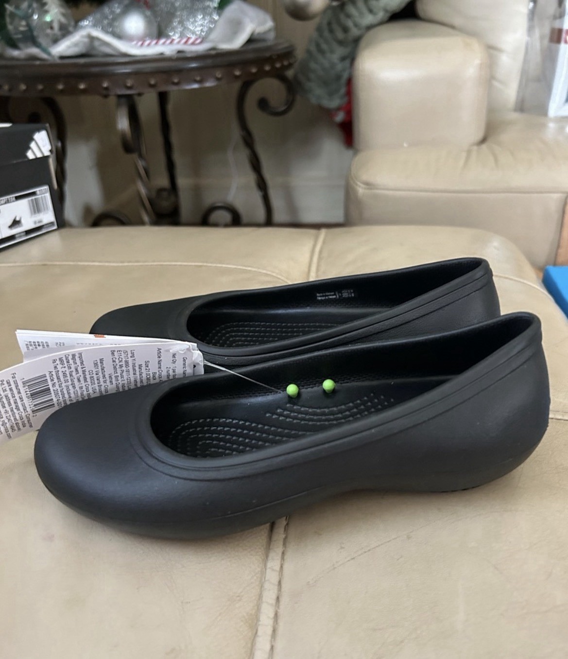 Crocs at Work Slip-On Comfort Slip Resistant Flats Black Women’s US 5 EU 34-35