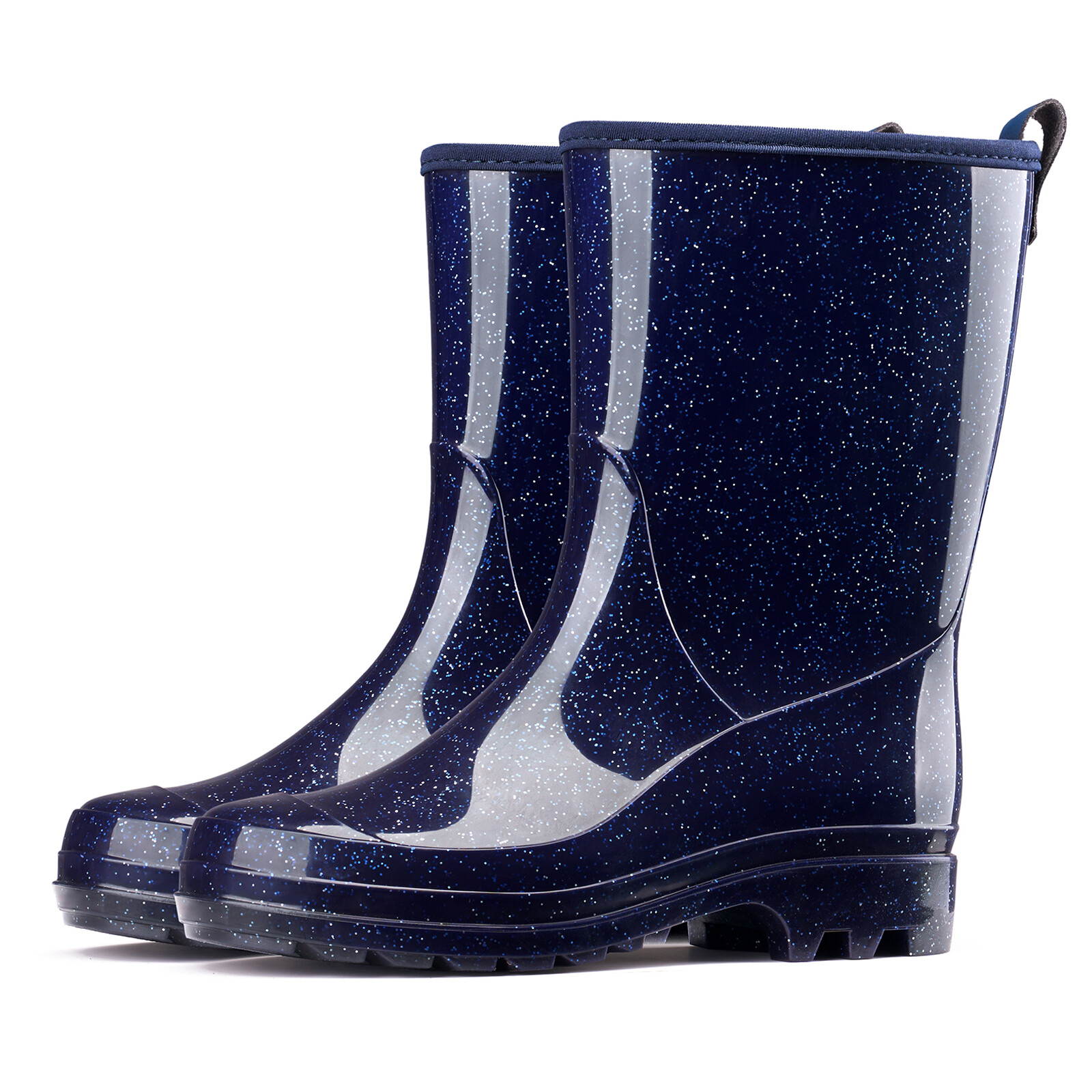 HISEA Women Waterproof Rain Boots Glossy Mid-Calf Wellies Non-Slip Garden Shoes