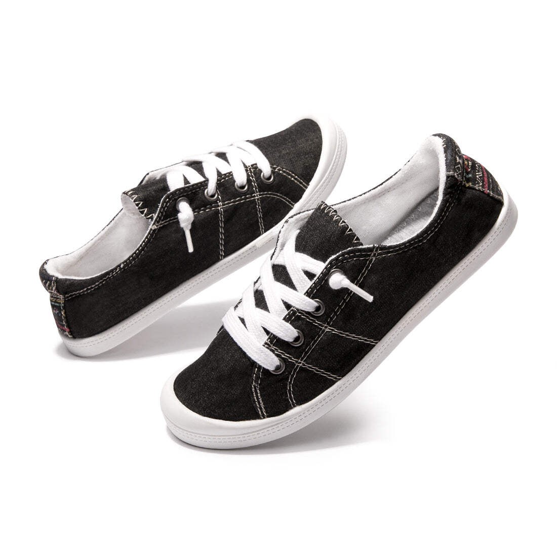 Women Canvas Slip On Sneakers Lightweight Non Slip Casual Walking Flat Shoes