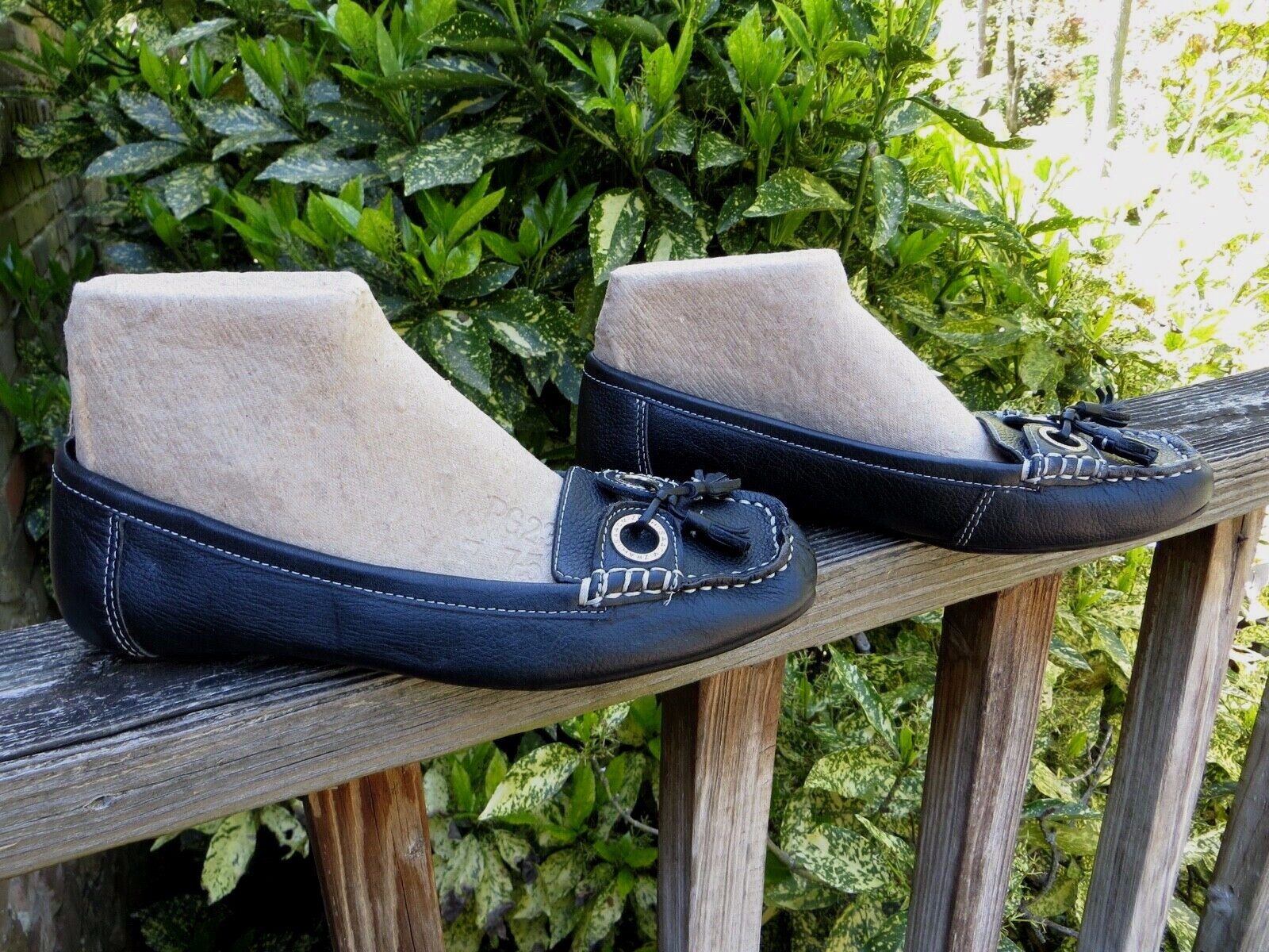 Isaac Mizrahi for Target «Gail» black pebbled leather tassel loafers, 8, EUC!