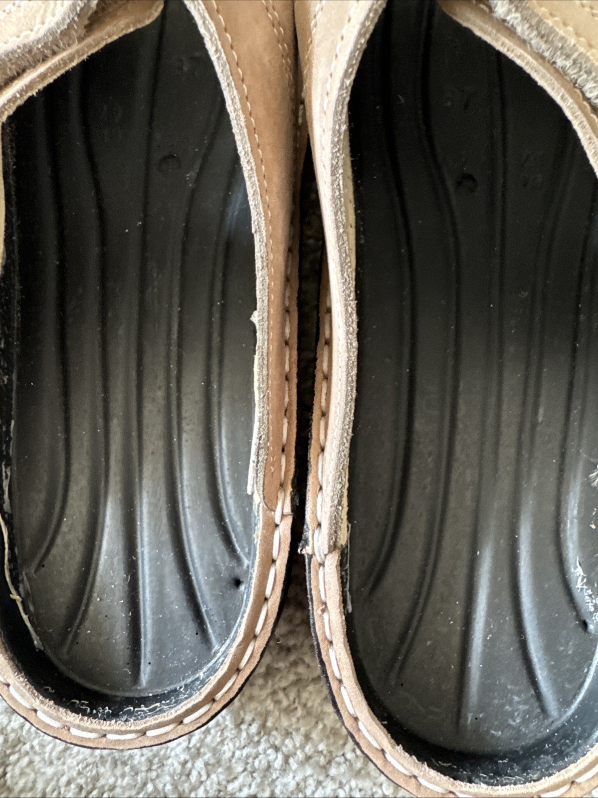 FINN COMFORT Tan Sandals Sansibar Leather Germany Size 6.5-7 US 37 EU — READ