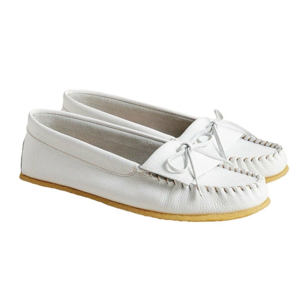 J Crew Soft Unlined Leather Loafer Moccasins Loafers Ivory White Women’s Size 9