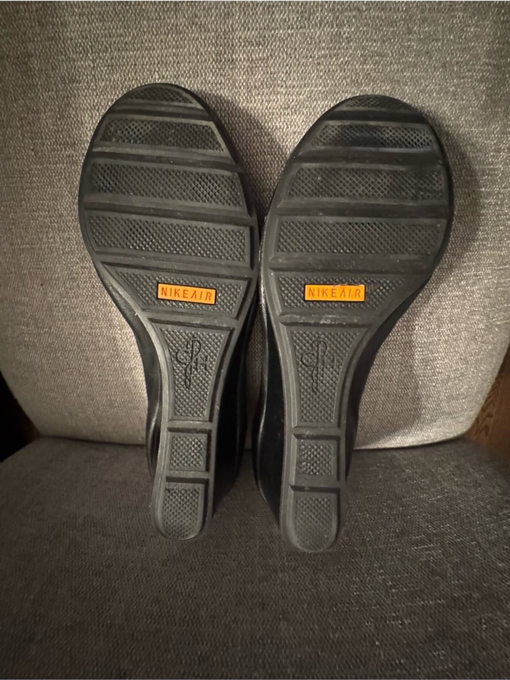 Cole Haan NikeAir Black Leather Ballet Flats Bow Accent Women’s Size 7.5B