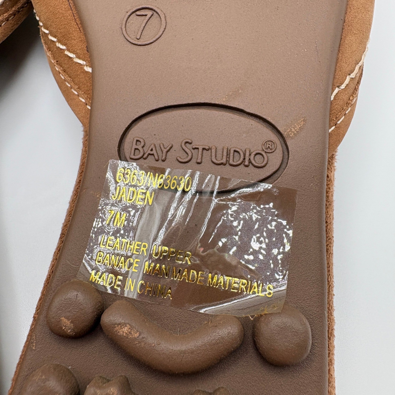 Bay Studio Jaden Womens Brown 100% Leather Slide Sandals Size 7M NWT