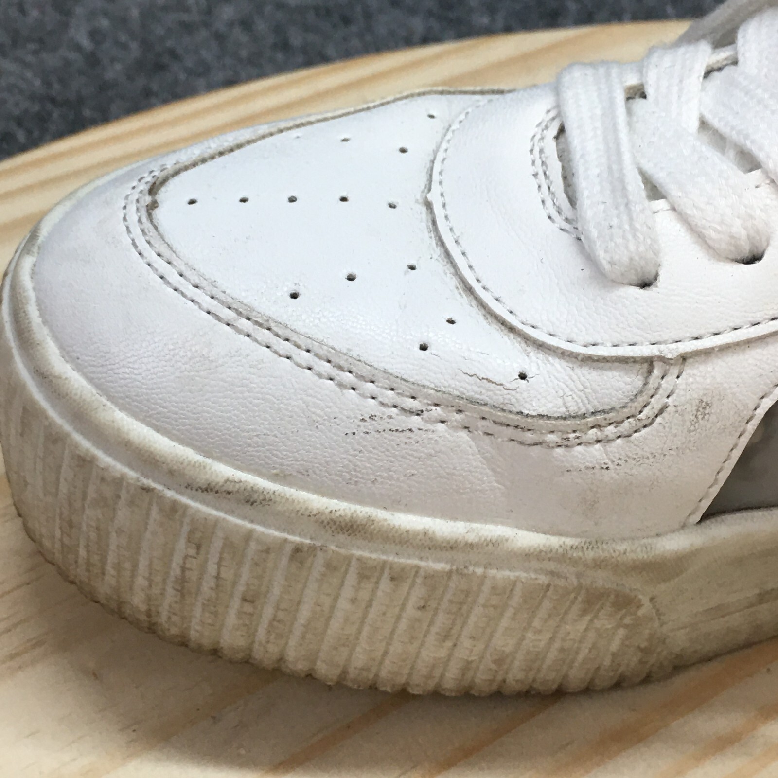 Mix No. 6 Shoes Womens 7.5 M Emmalyn Platform Sneakers White Faux Leather Casual