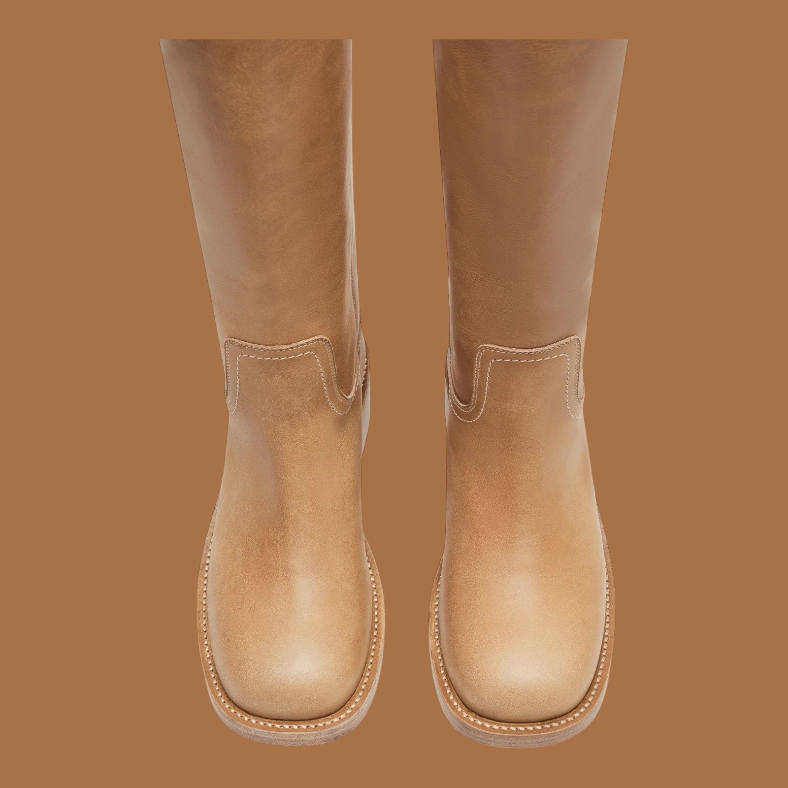 Steve Madden Women’s Riggs Banana /Rust/Black Leather Boots (Sizes 6- 8 US)