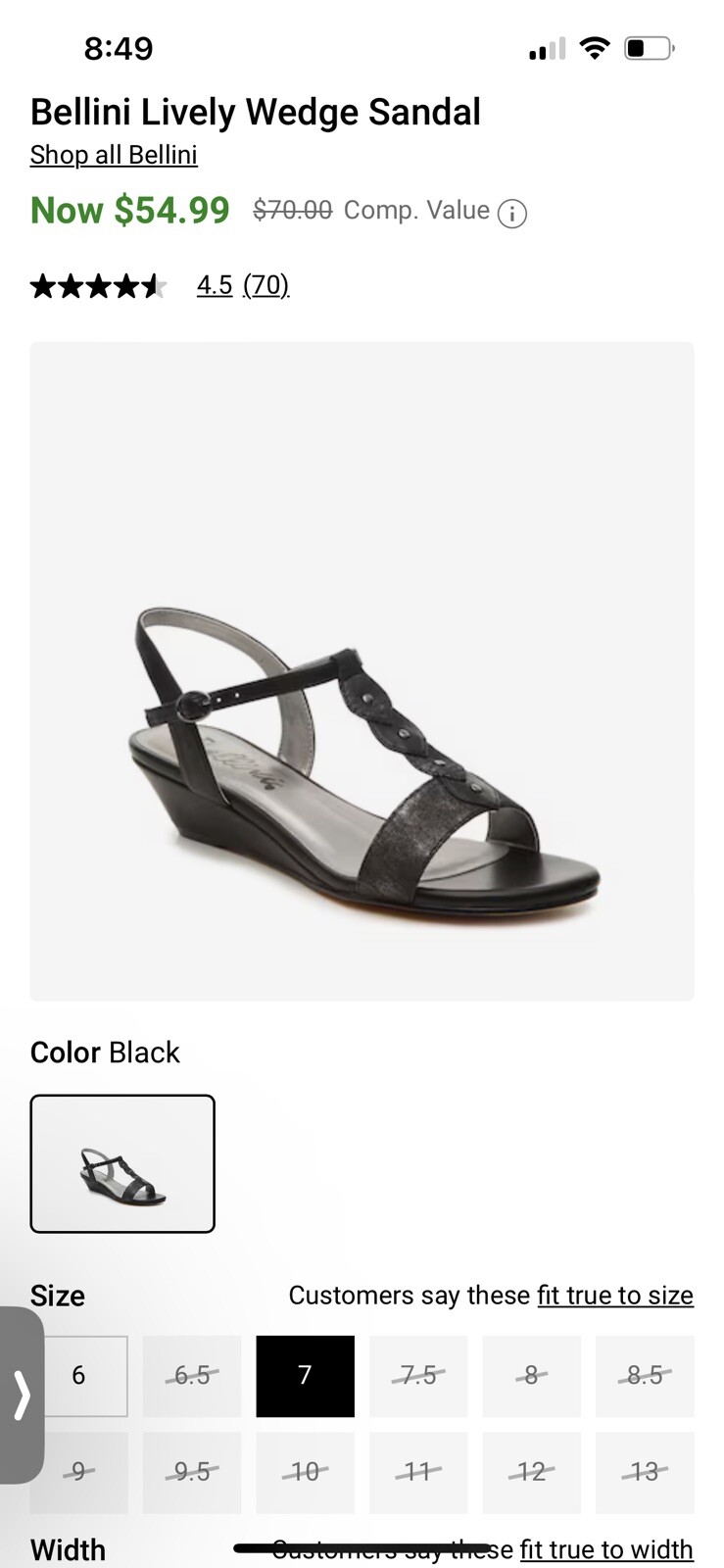 Bellini Lynn Women’s Sandal -Black- 7w