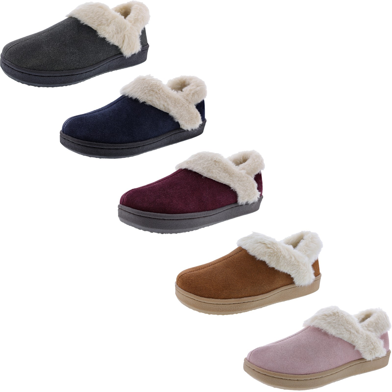 CLARKS WOMEN’S SARAH INDOOR / OUTDOOR SHERPA LINED COZY WINTER SLIPPERS