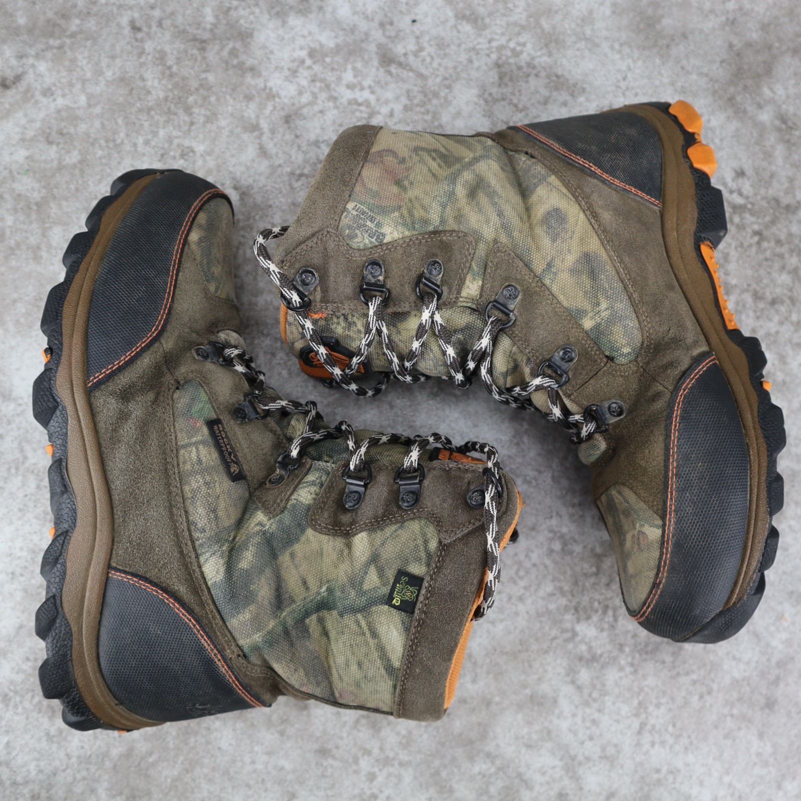 Rocky Ram Hunting Boots Waterproof Brown Leather Camo 800g R0044 Kids Size 5.5 M