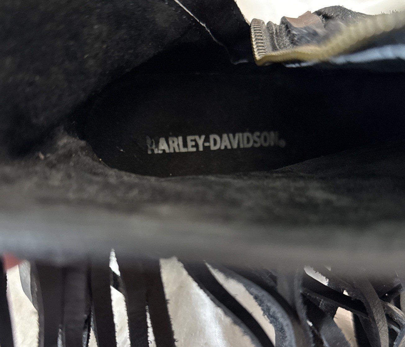 Harley-Davidson RETTA Black D83985 Women’s Boot Fringe 3″ Heel SZ 9M * Free S/H