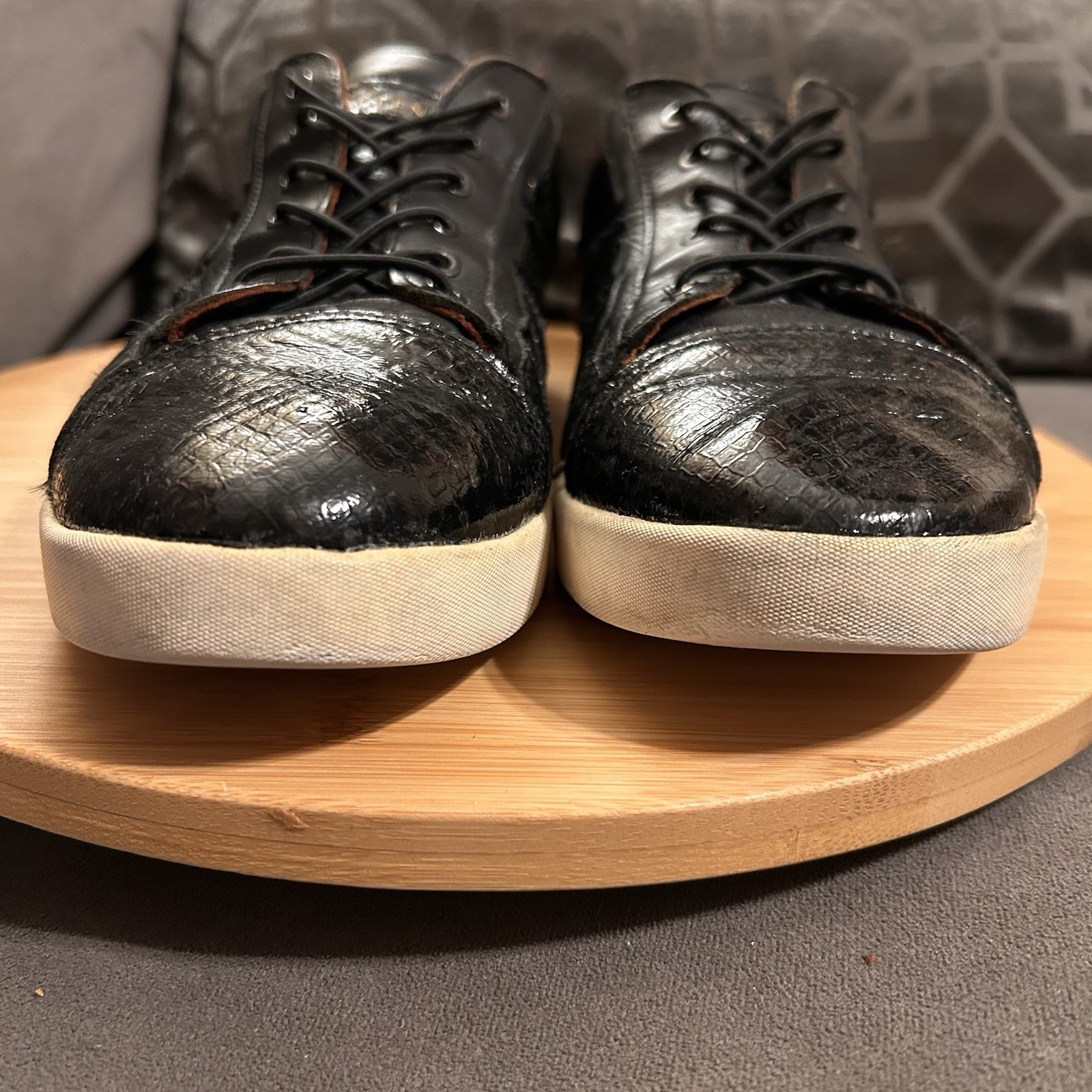 Alexander McQueen X Puma Black Leather Low Lace Up Sneakers Women’s Size 8.5