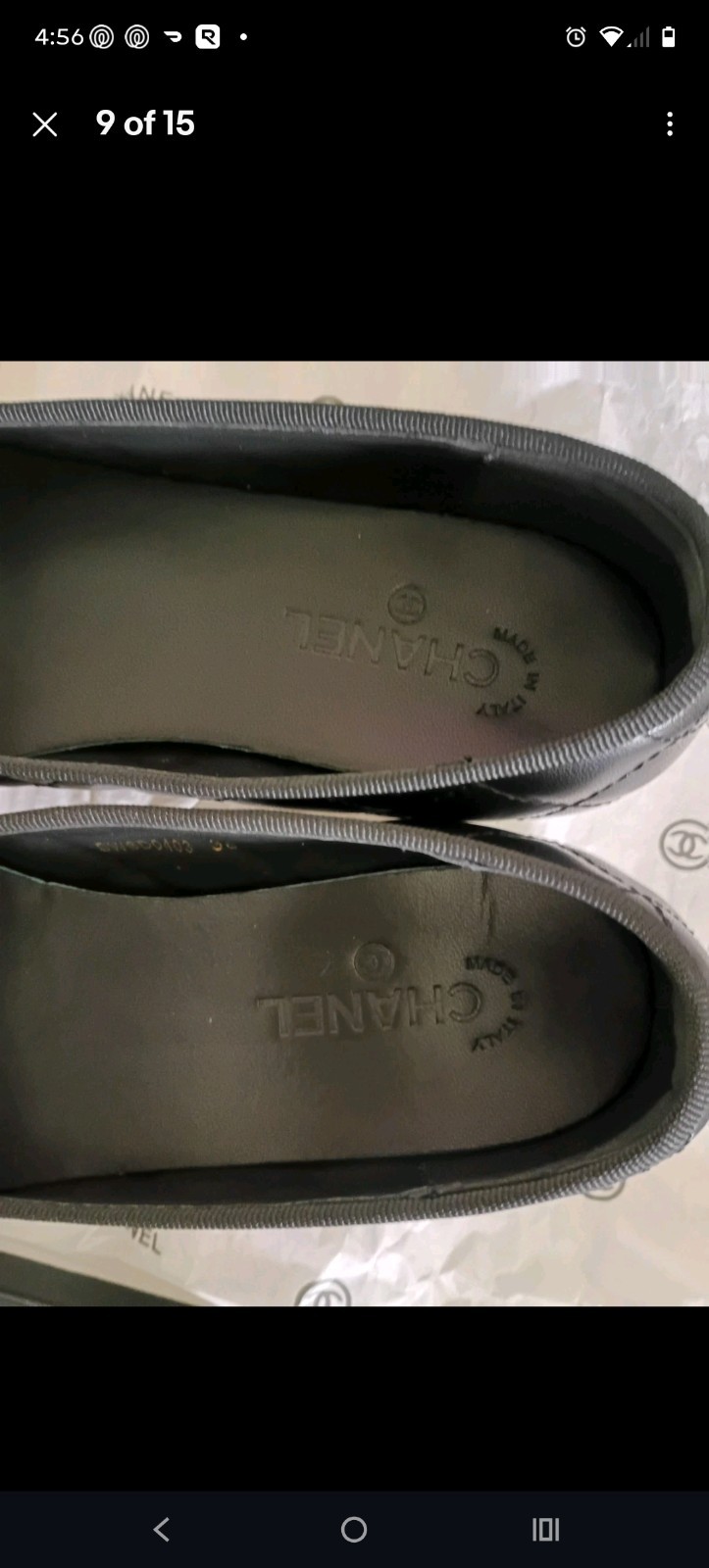 Chanel Cambon black white ballet slipper 7.5 new in box Authentic