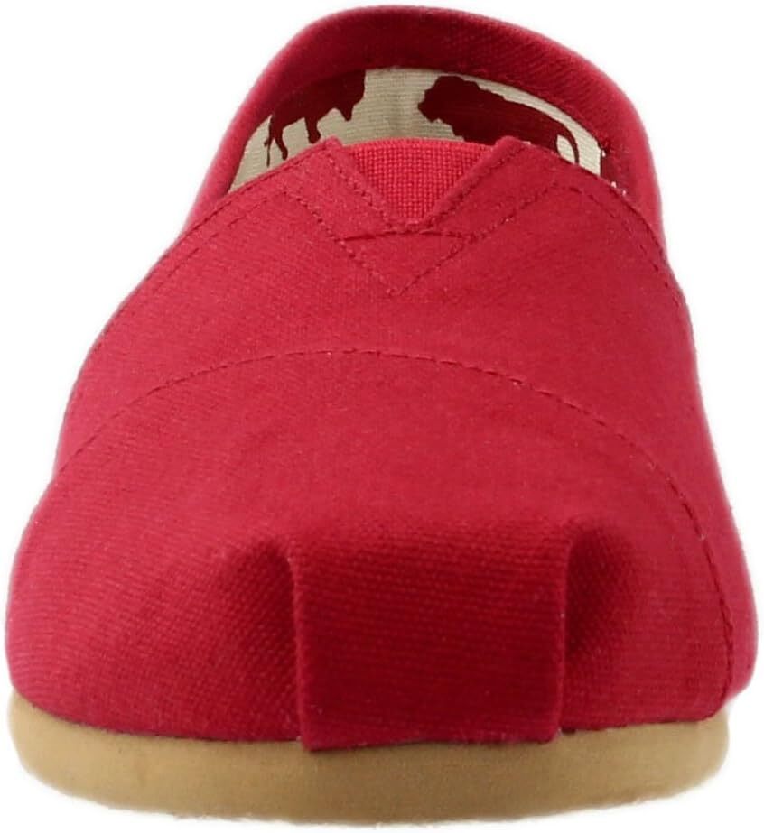 Toms Womens Alpargata Canvas Slip-On Red