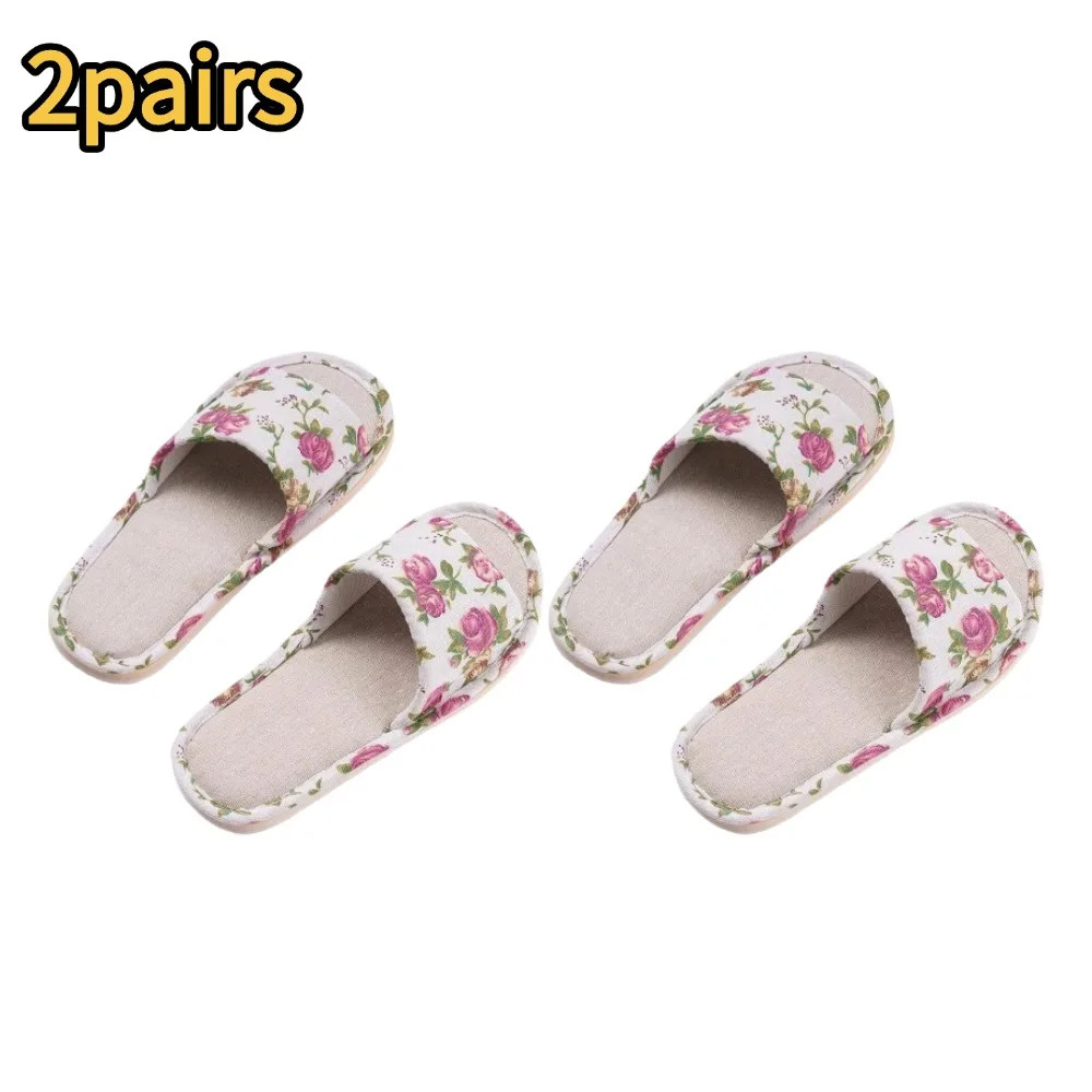 Fashion Floral Slippers Women Casual Comfortable Indoor Home Flat Shoes Anti Sli