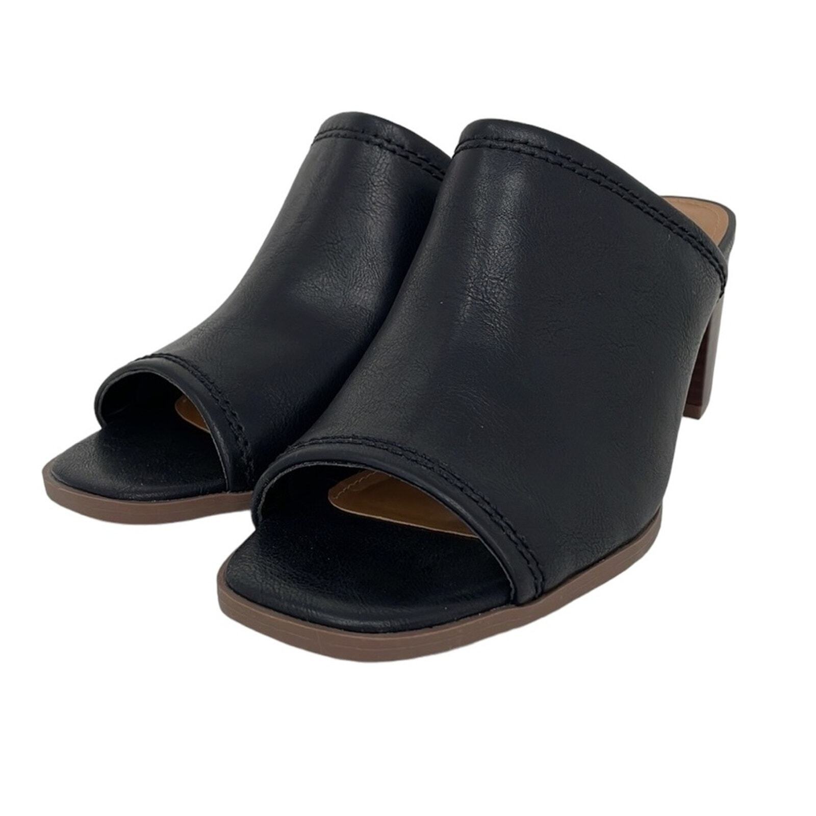 a.n.a Sandals Shoes Heels NWT Open Toe Black Size 6.5 6 1/2