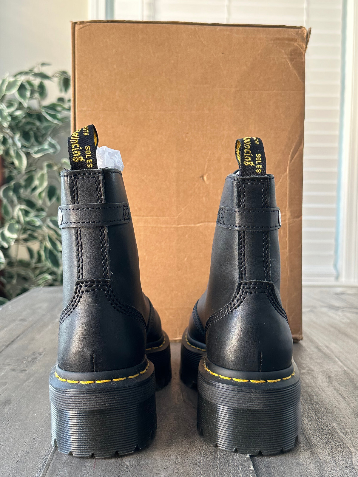 Dr Martens Jetta Zip Platform Leather Black Boots For Women’s Size US 6