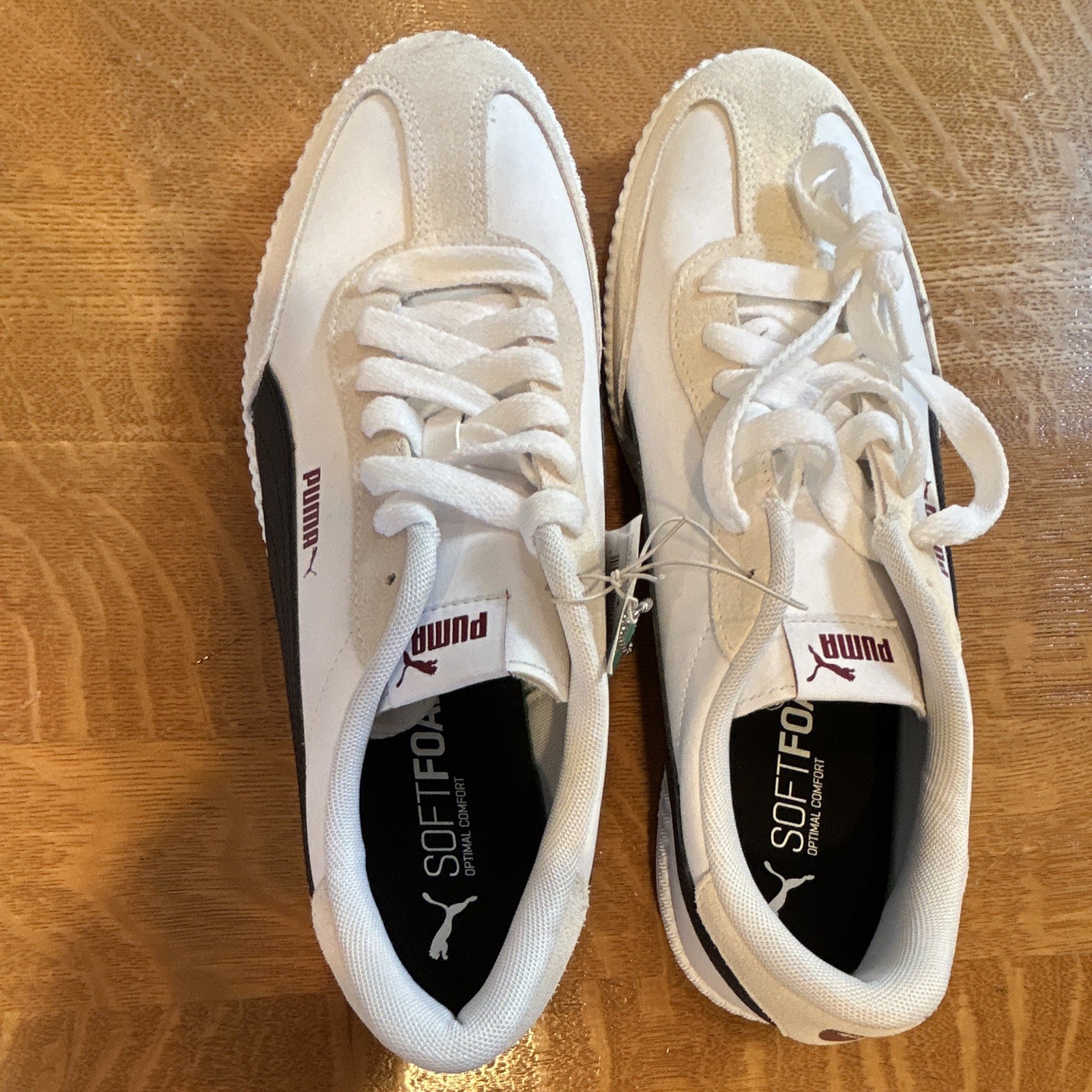 PUMA Men’s SoftFoam+ Low Top Lace-Up Athletic Sneakers White/Black