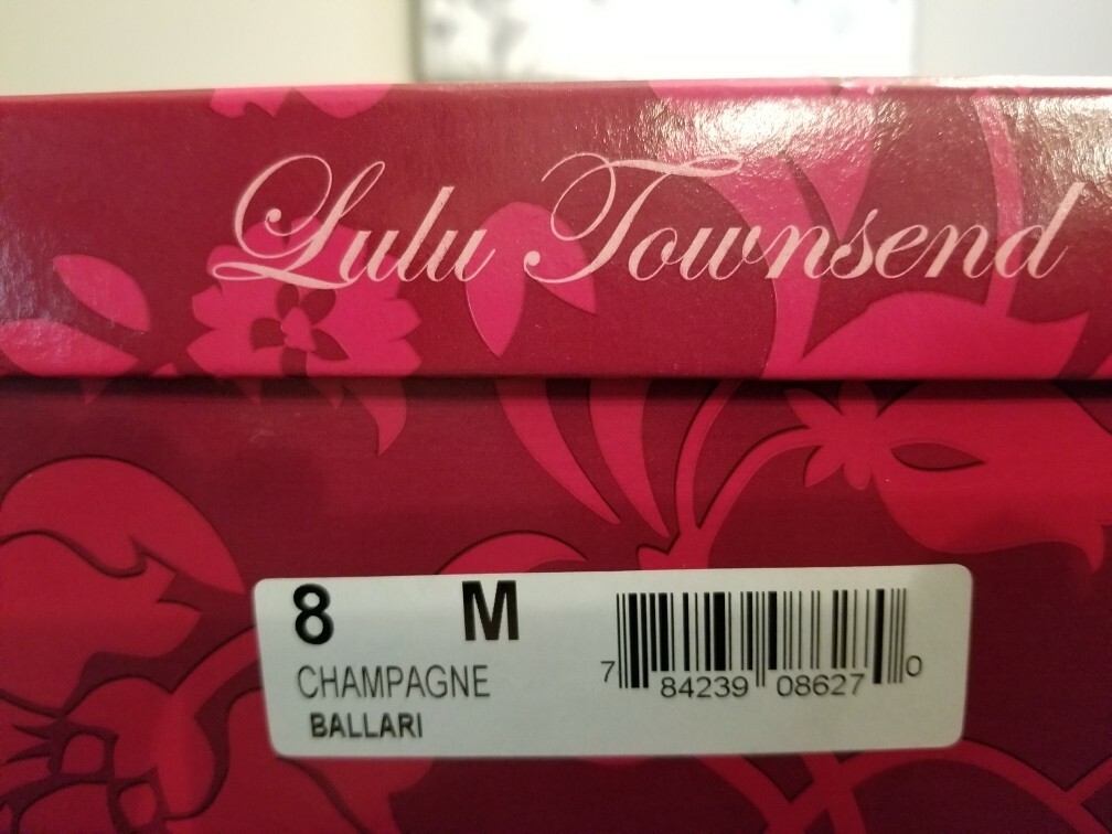 Lulu Townsend Ballari Champagne 5″Heels with 3/4 Platform Size 8 NEW