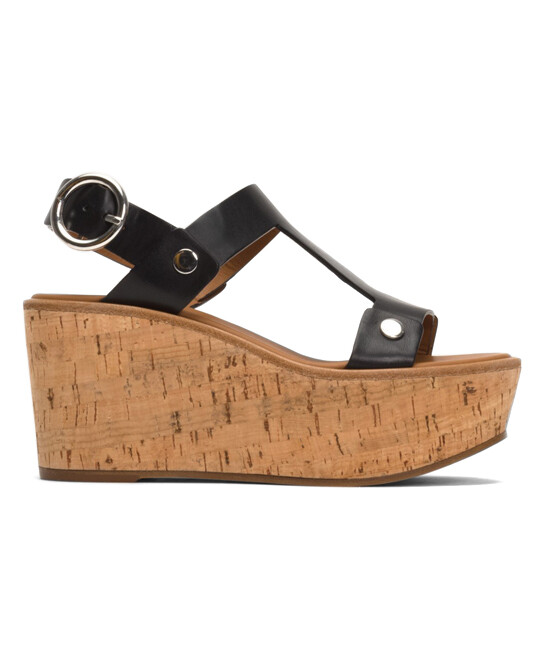 New Frye Dahlia Rivet Leather Black Women’s Wedge Size US 7 M RTL $458