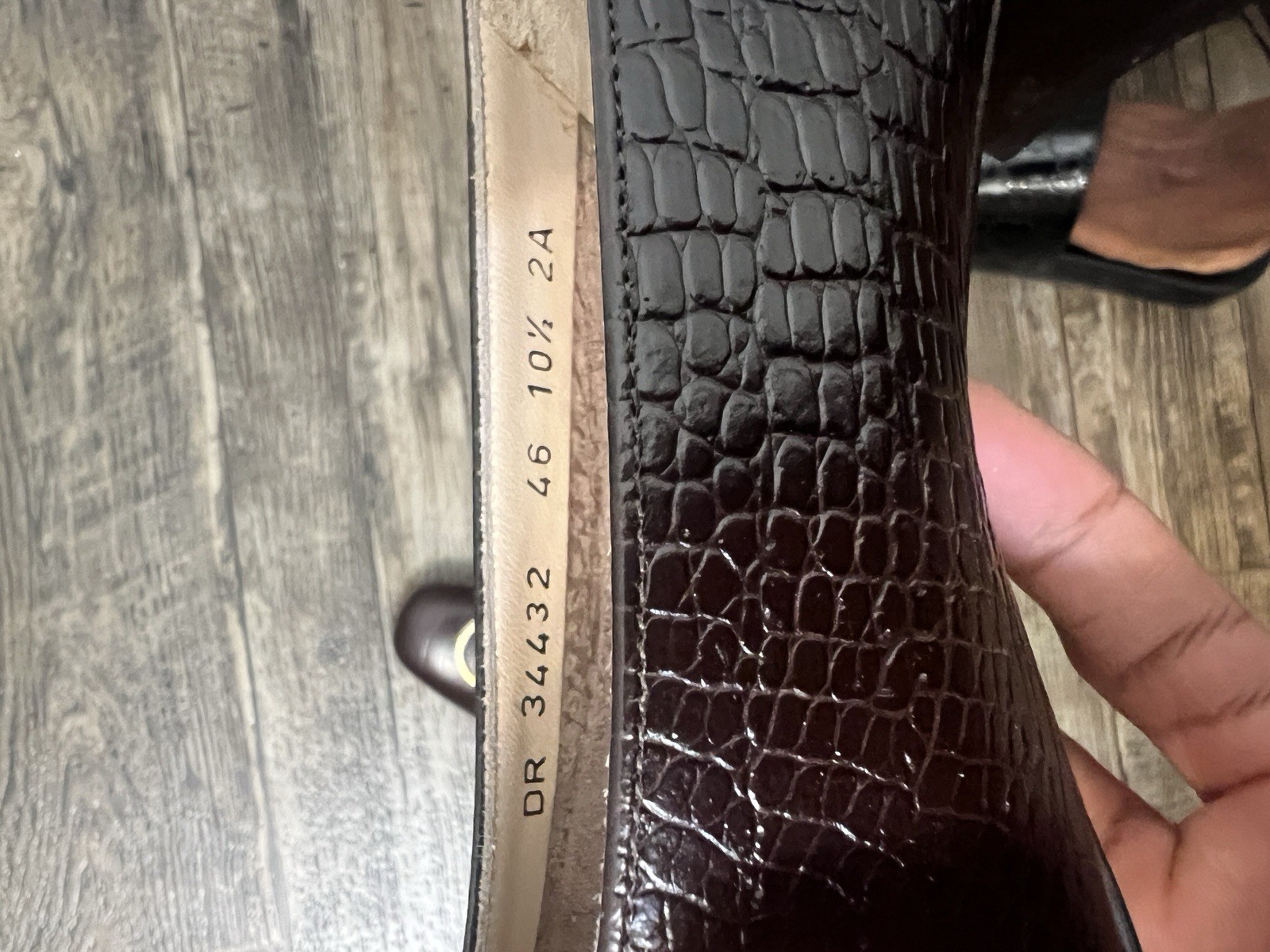 Salvatore Ferragamo Brown Croc-Embossed Leather Pumps Square Toe 10.5