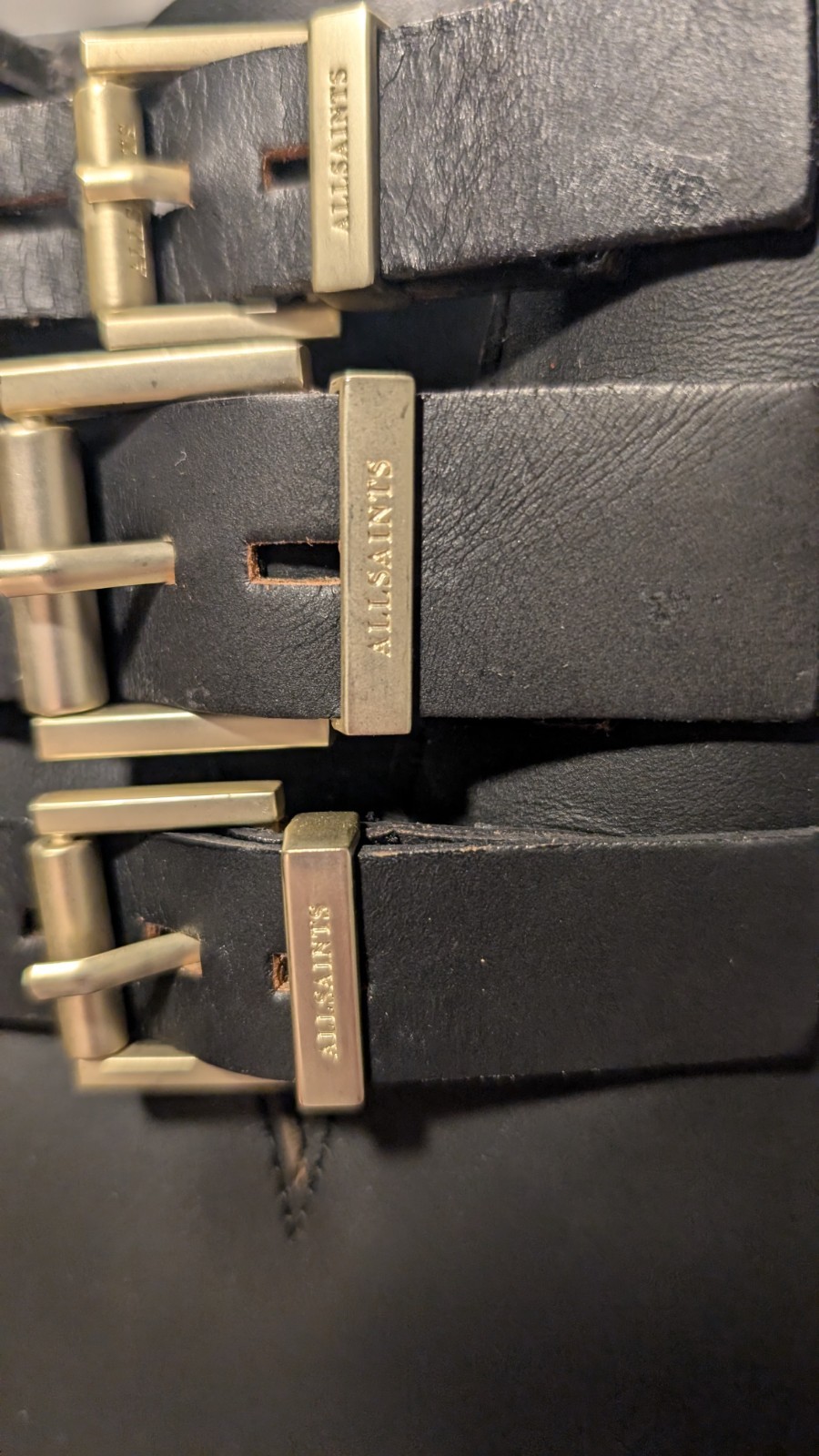 $499 AllSaints Jade Leather Biker Moto Buckle Harness Matrix Portugal Goth 10 40