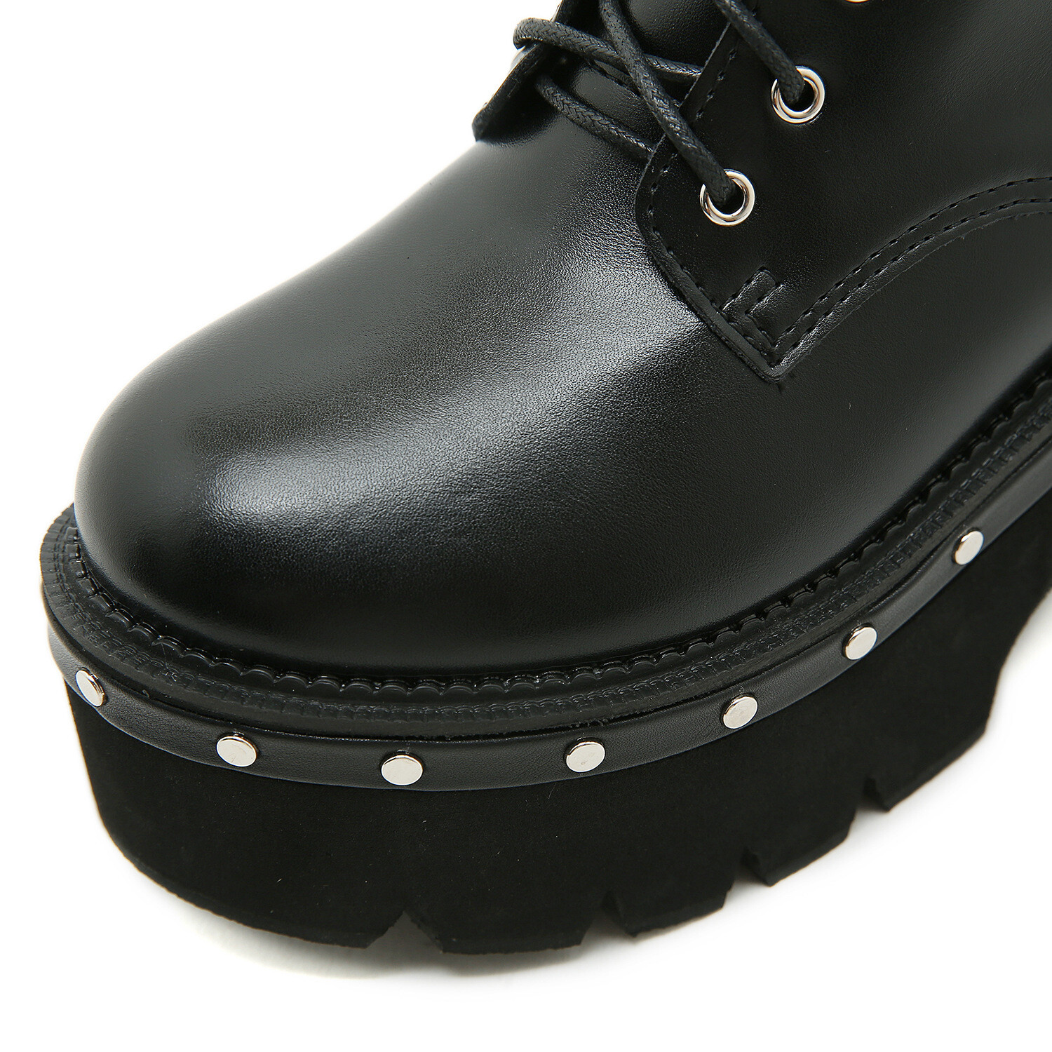 Men’s Studded Rivet Platform Motorcycle Ankle Boots Punk High Heel Leather Shoes