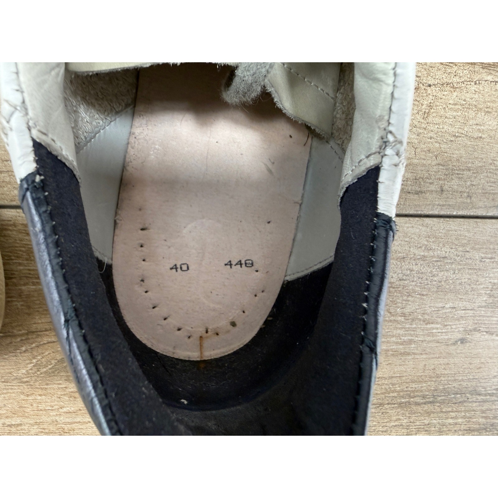 Golden Goose Superstar Sneakers White Leather Black Star Navy Heel Size 40