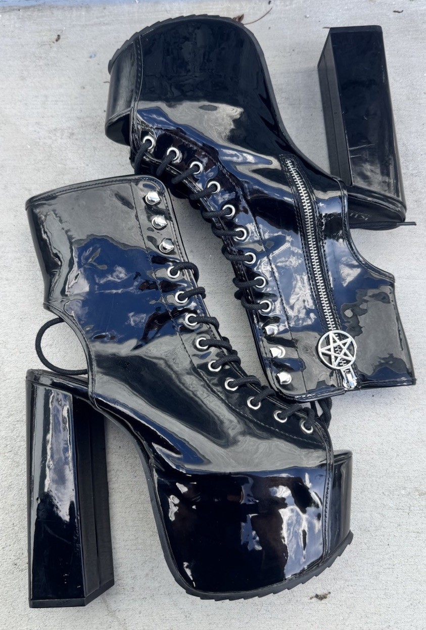 Killstar High gloss PVC Galactic Platform Heels Size 9
