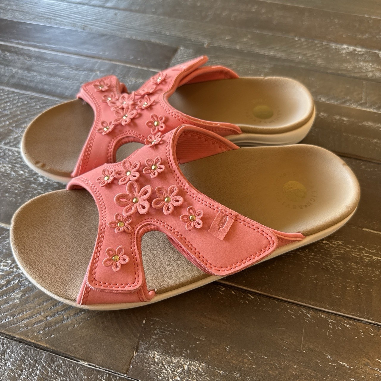 Revitalign Orthotic Floral Slide Sandals-Kholo Hamptons Desert Flower 7 B