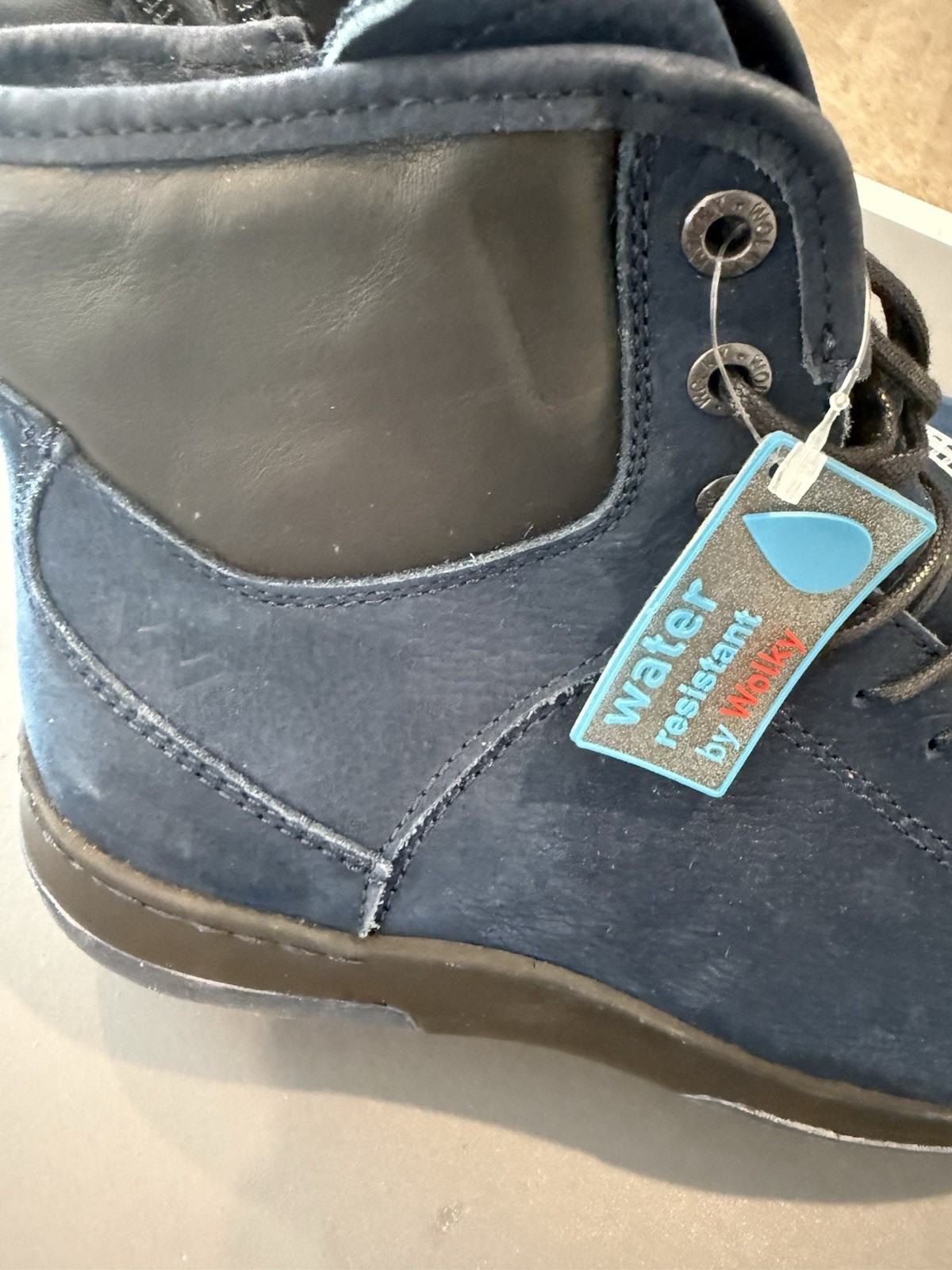 New Blue Nubuck WOLKY US-Ambient Waterproof Lace-Up Side Zip Ankle Boots Sz 6.5