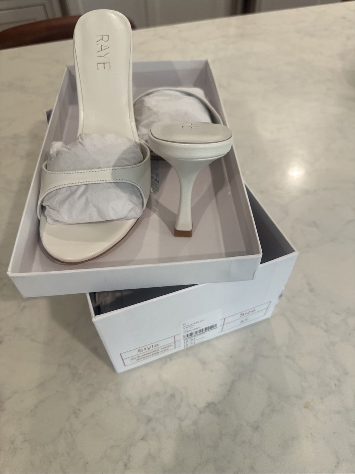 Alejandra Heel In White by Raye Brand New with Box White Size 8.5 US Women’s