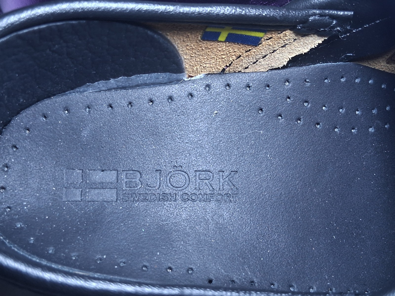 Bjork Womens Clog Nursing Shoes Size 36 – 37 US 5.5 – 6 Purple Metallic GUC