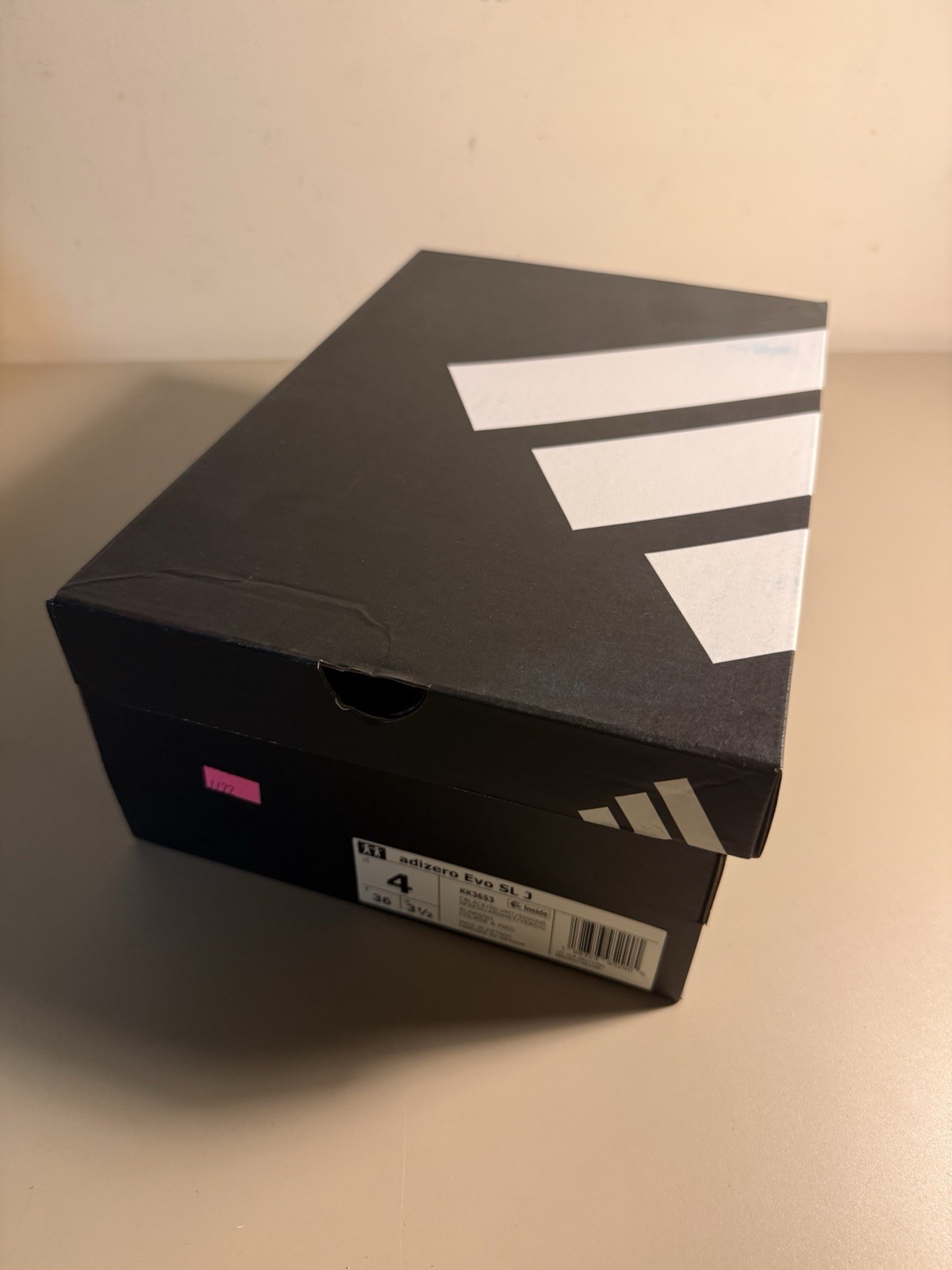 Adidas Adizero Evo SL J Running Shoes 4Y Womens 5.5 Black KK3653 New Box