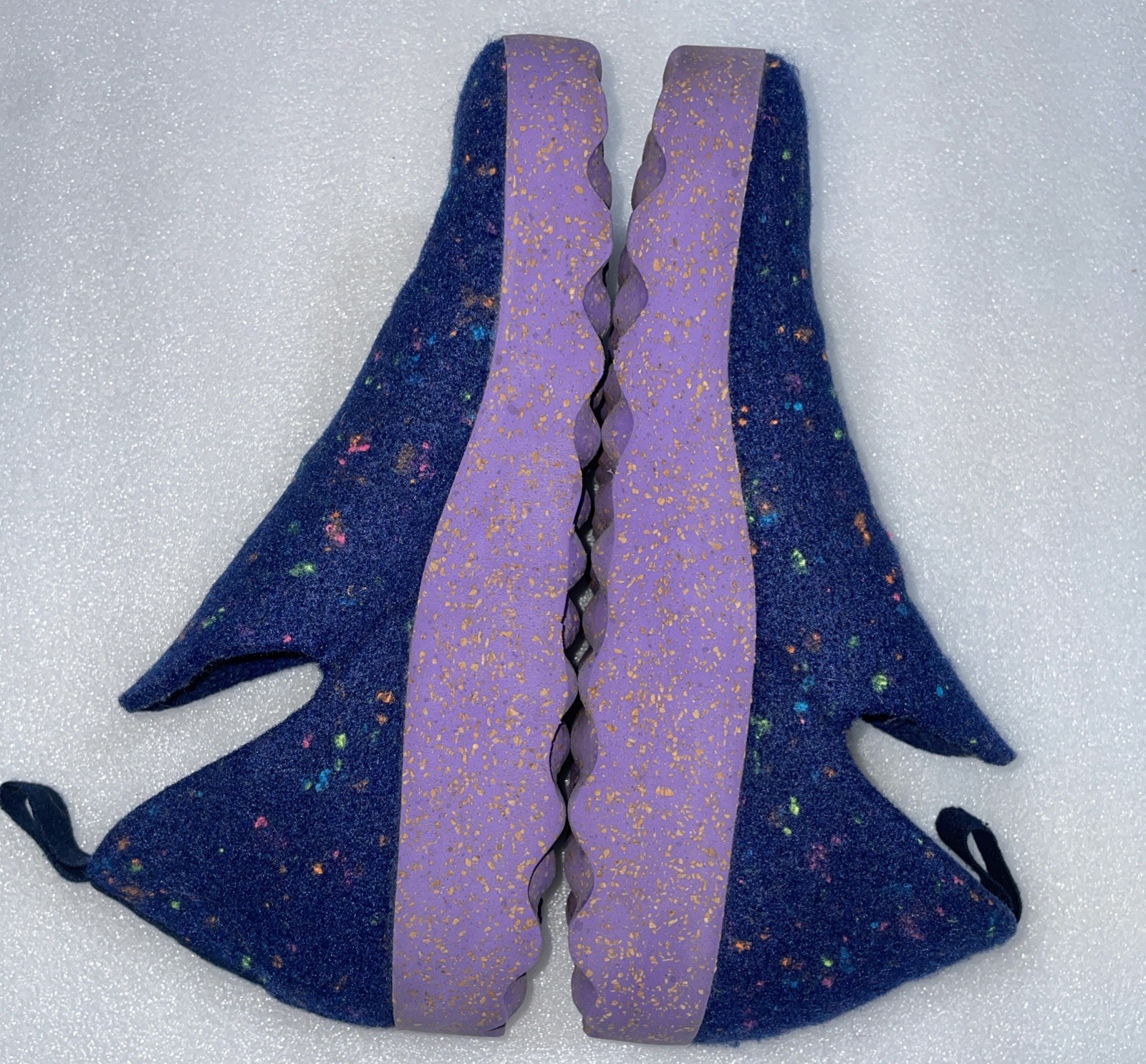 Asportuguesas Slip On City Shoes Wool Felt 39 NAVY Purple LED EUC