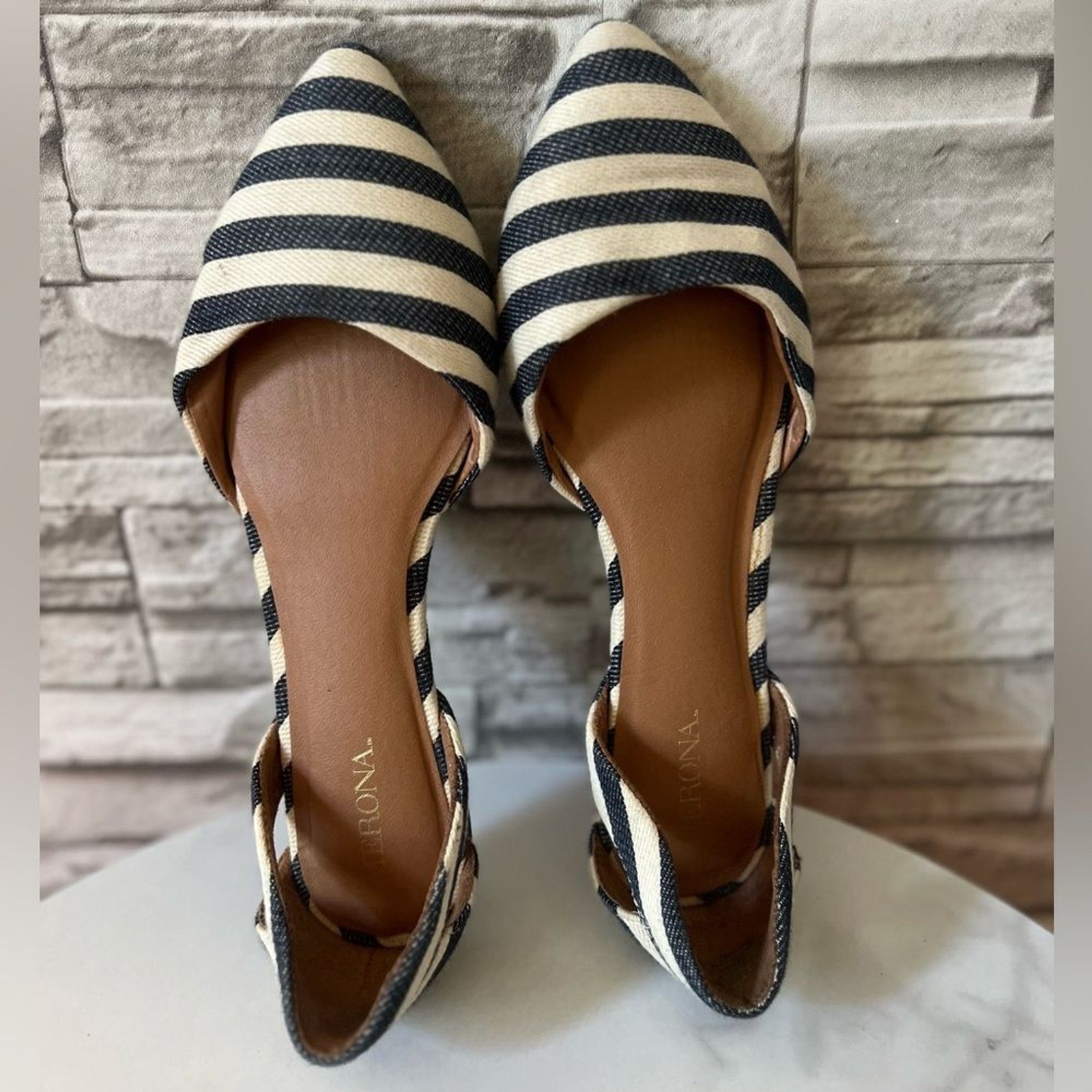 Merona Striped Formal Business Pointed Toe Flats