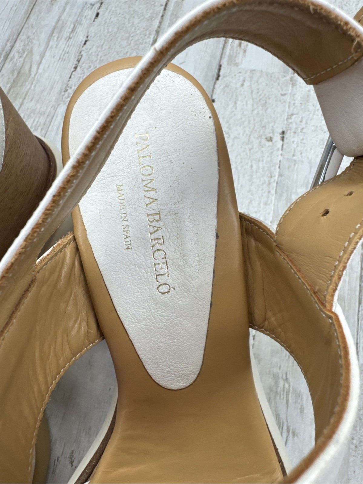 Paloma Barcelo Women’s Jacta Platform Wedge Sandals Size 37 Calfskin Leather