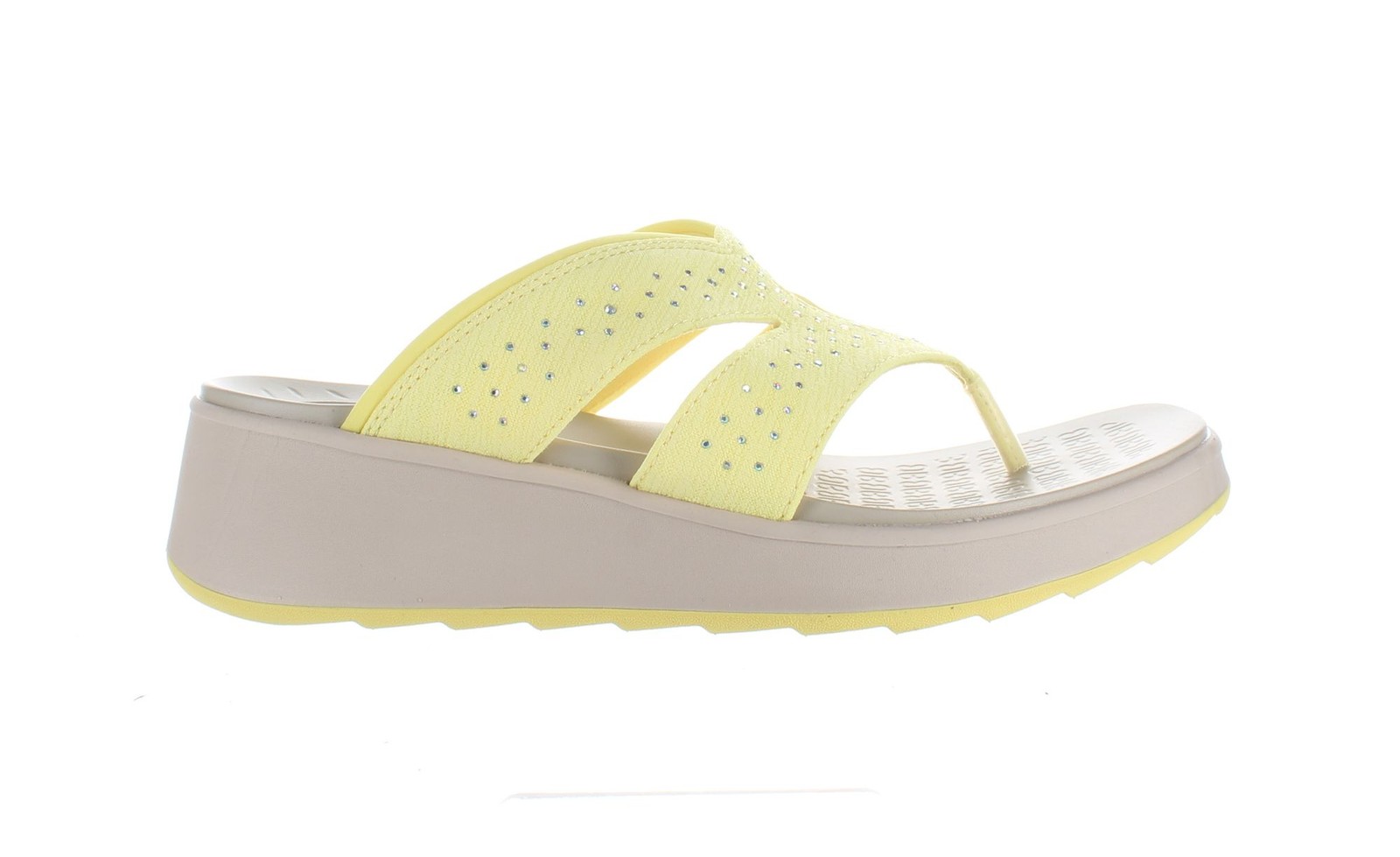 Bzees Womens Nola Bright Yellow T-Strap Heels Size 7