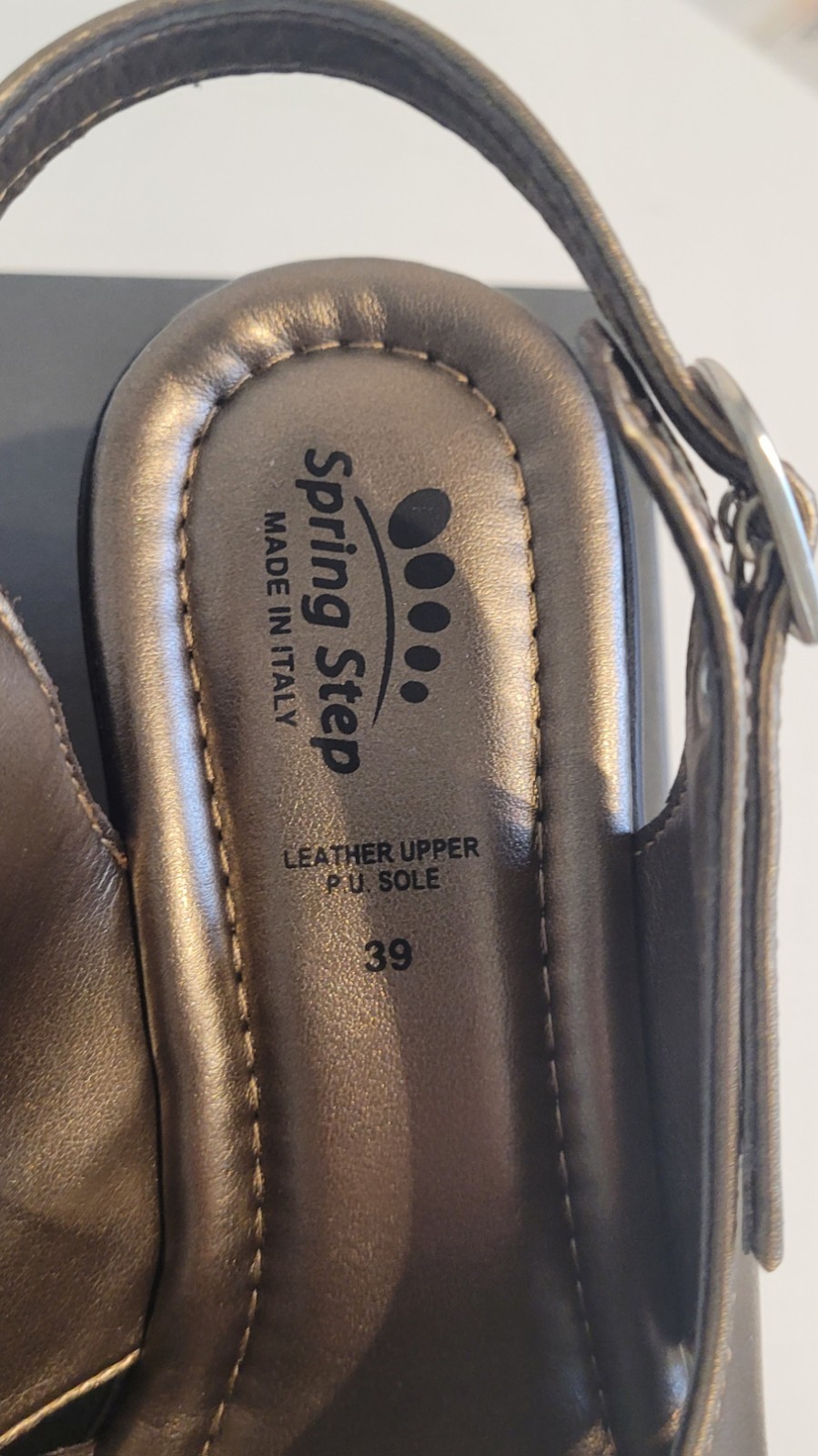 Spring Step «Adorable» Bronze Wedge Sandals – Size 39 (US 8.5)