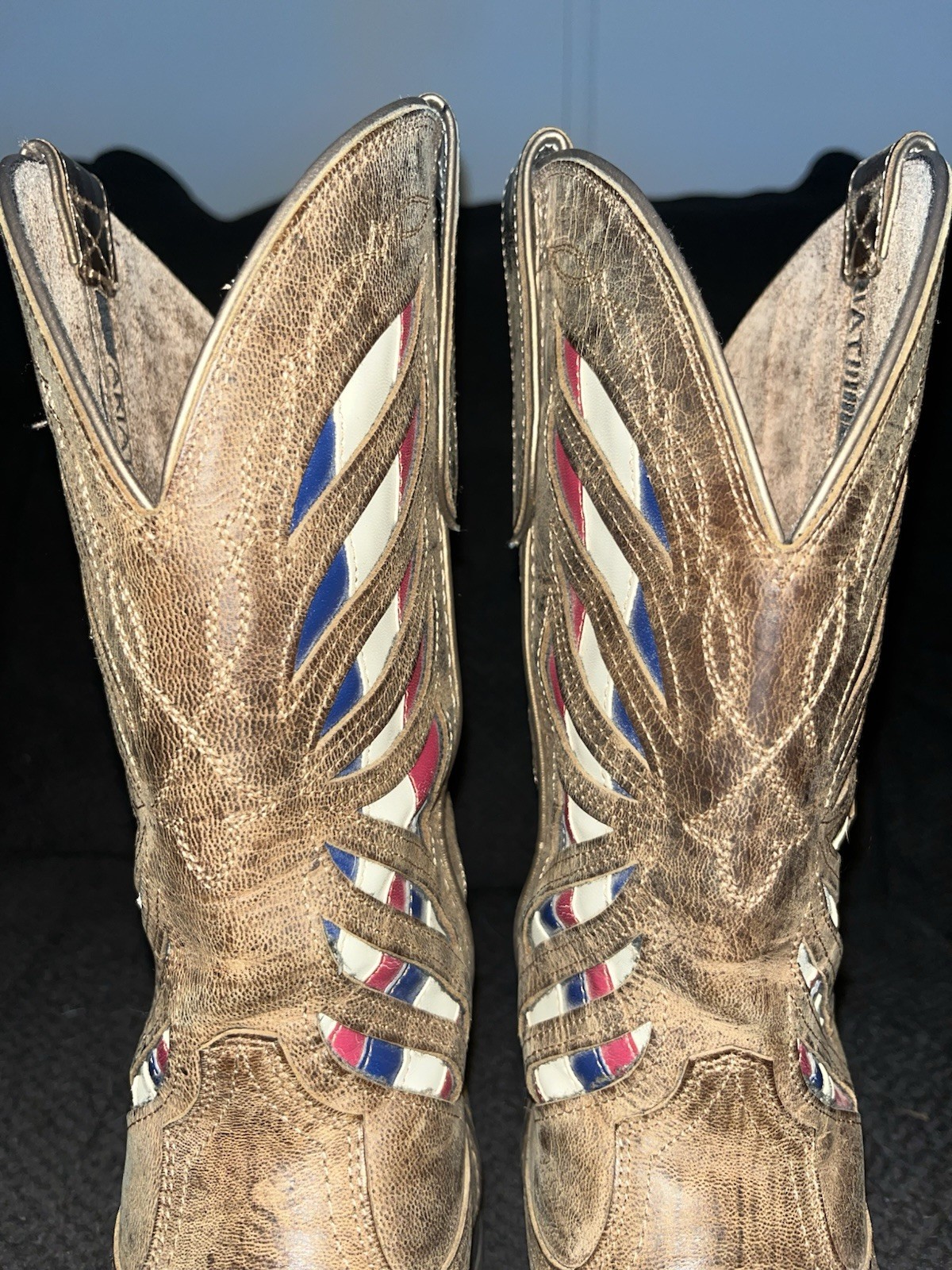 Ariat Square Toe Women Size 8 Red White And Blue Boot