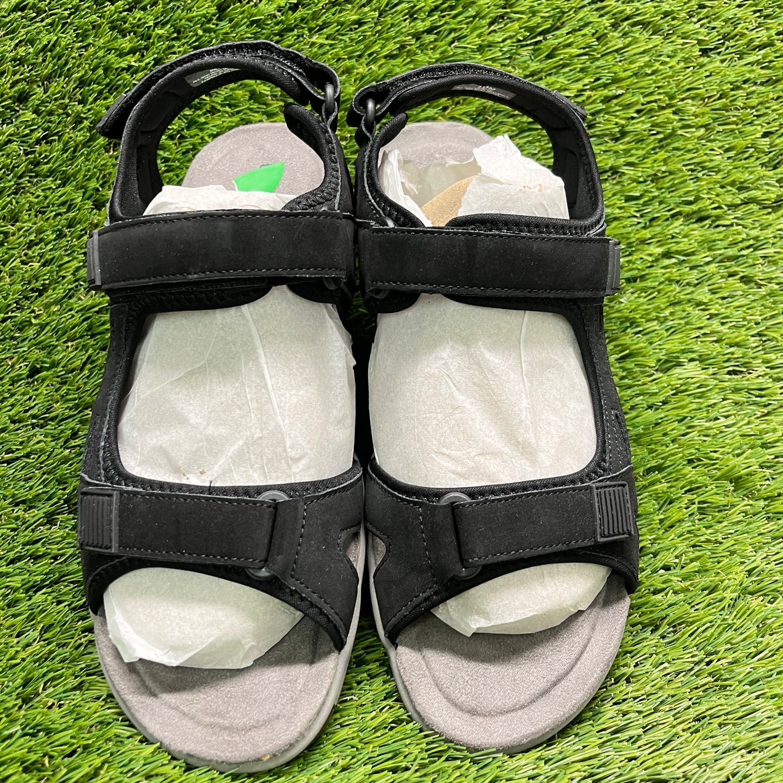 Cushionaire Pace Womens Size 10 Black Beach Outdoor Casual Walking Sandals Shoes