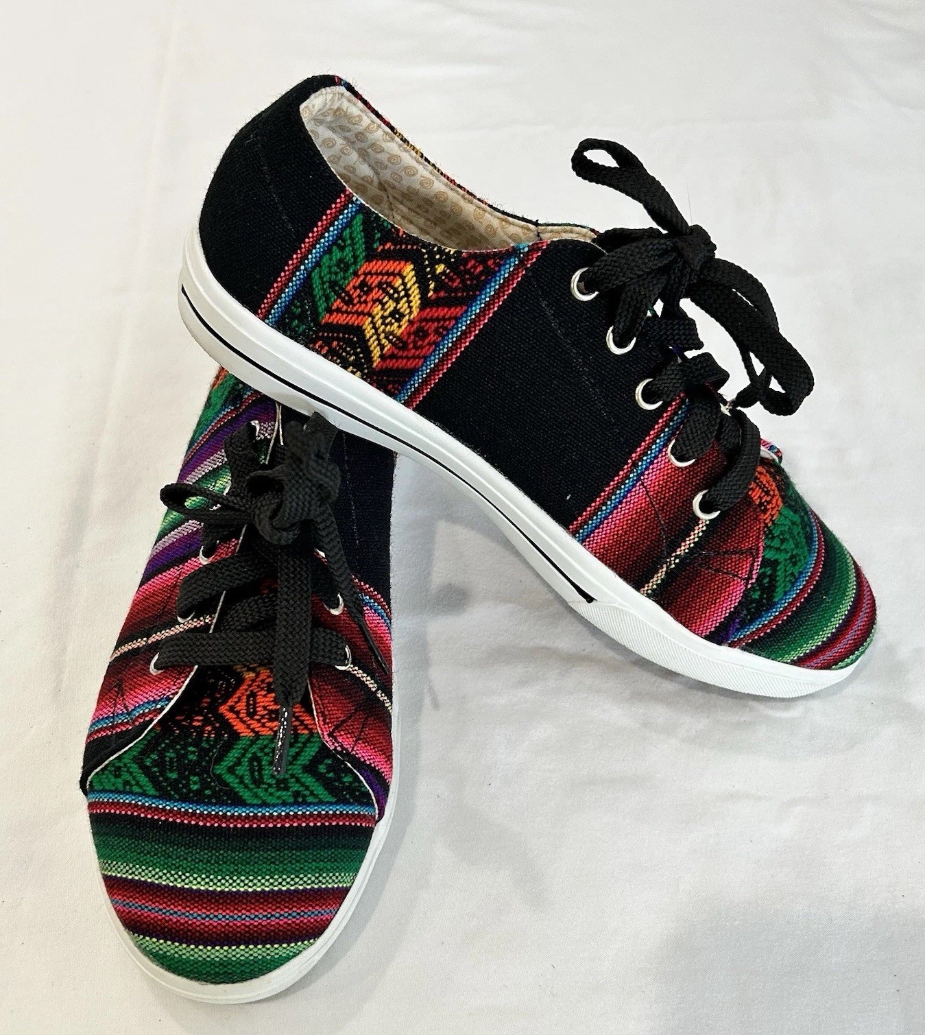 Inkkas Women Pride Aztec Sneakers Shoes Woven Multicolor 7 Fun Colorful Comfort