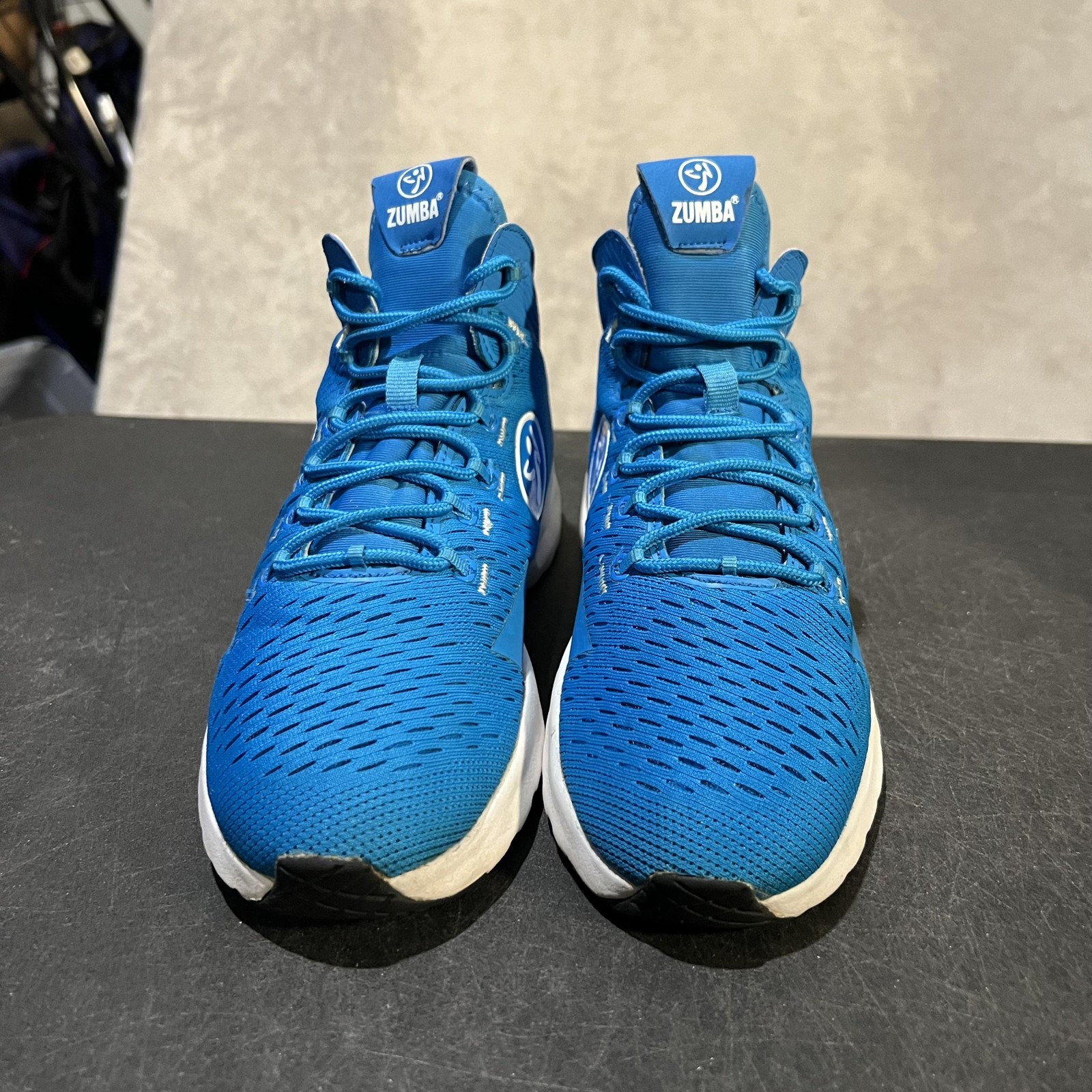 Zumba Air Funk Shoes Womens 8.5 Blue Mid Top Mesh Cushioned Dance Sneakers