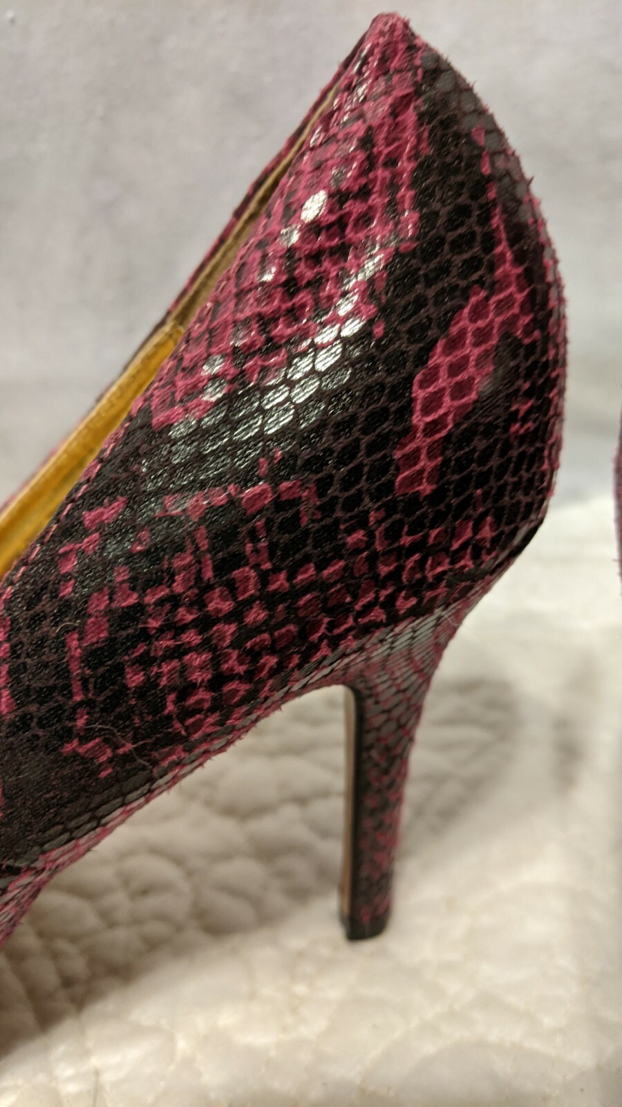 WILD ROSE Women’s 4” High Heel Pumps Sexy Snakeskin Pink Fuschia Shoes Size 9